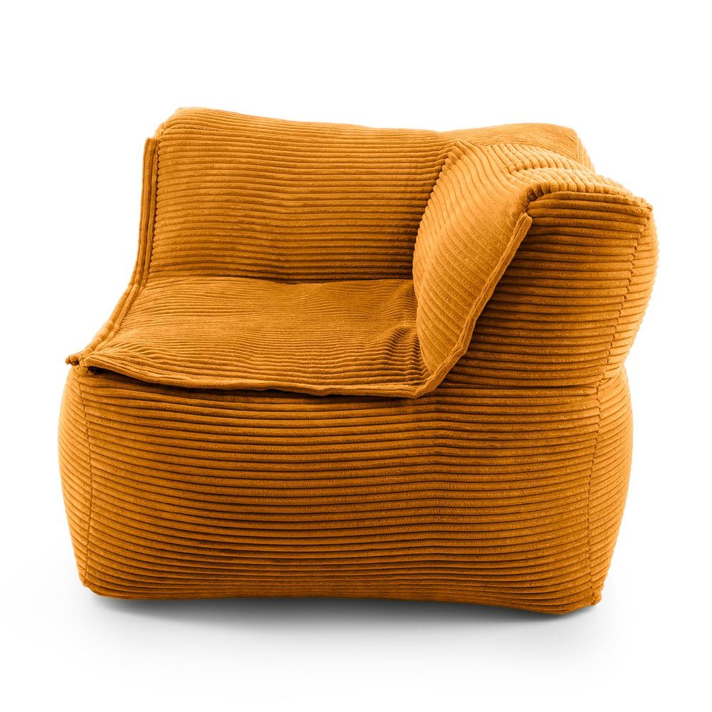 Lumaland Sitzsack Sitzsack-Sofa Modular Cord 81x81x70cm Ecke rechts, Sessel abnehmbarer Bezug kombinierbar waschbar