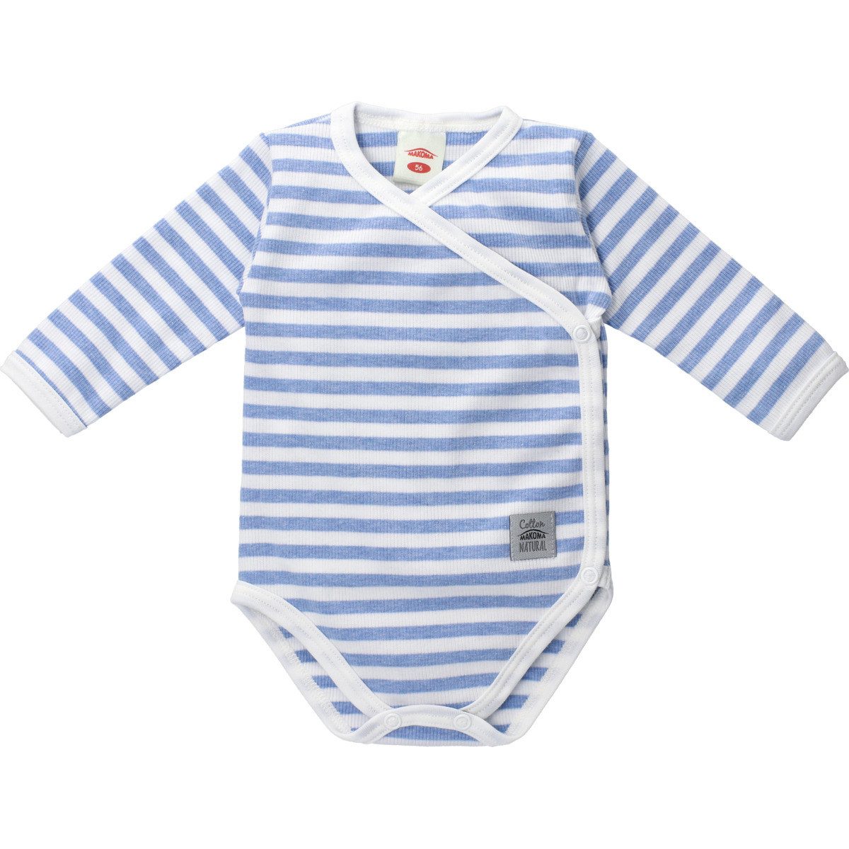 Makoma Langarmwickelbody Streifen Unisex Kinder (1-tlg) Langarm Einteiler, Body, Longsleeve-Body, Bodysuit, Stretchbody