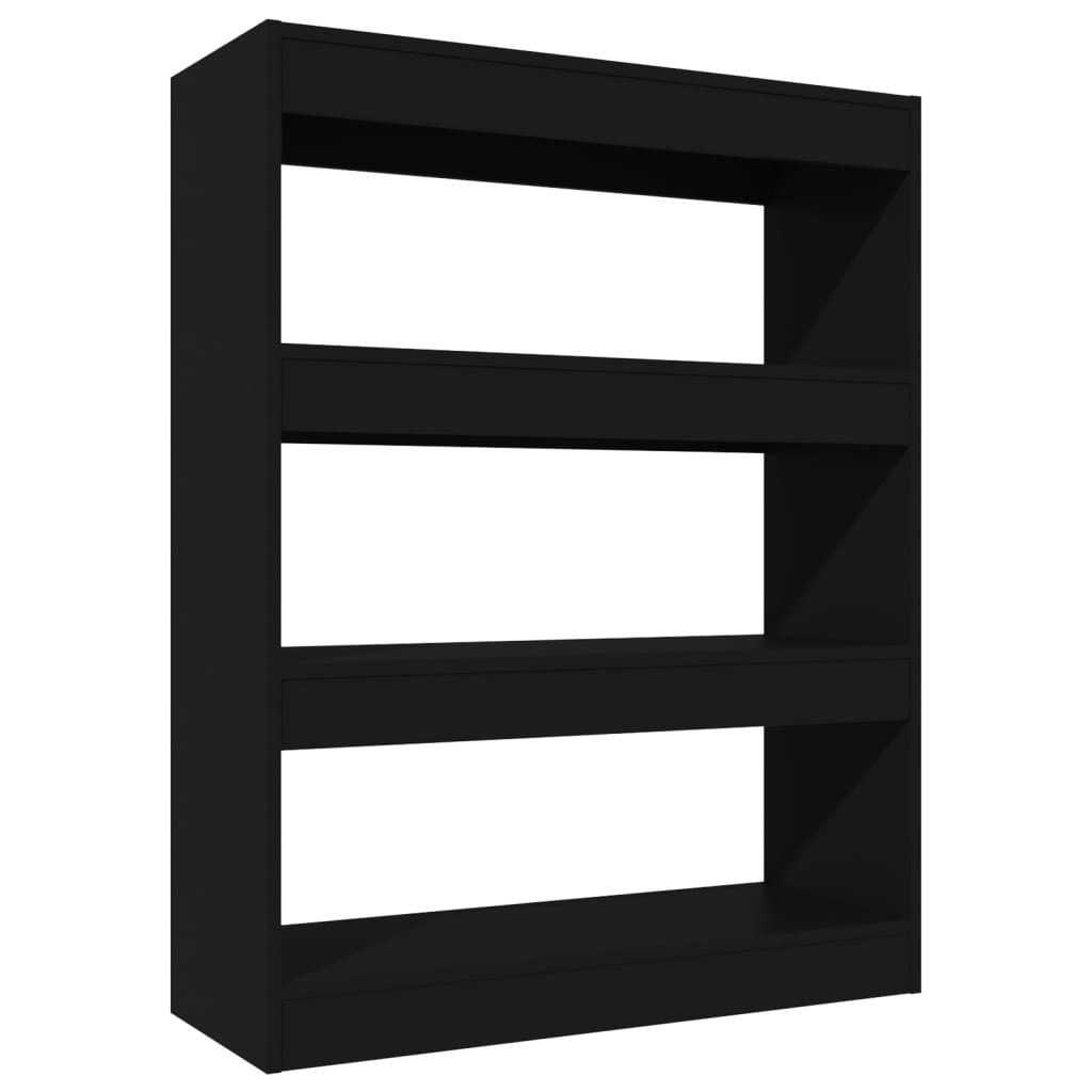 furnicato Bücherregal Schwarzes aus Holzwerkstoff 80x30x103 cm, 1-tlg.