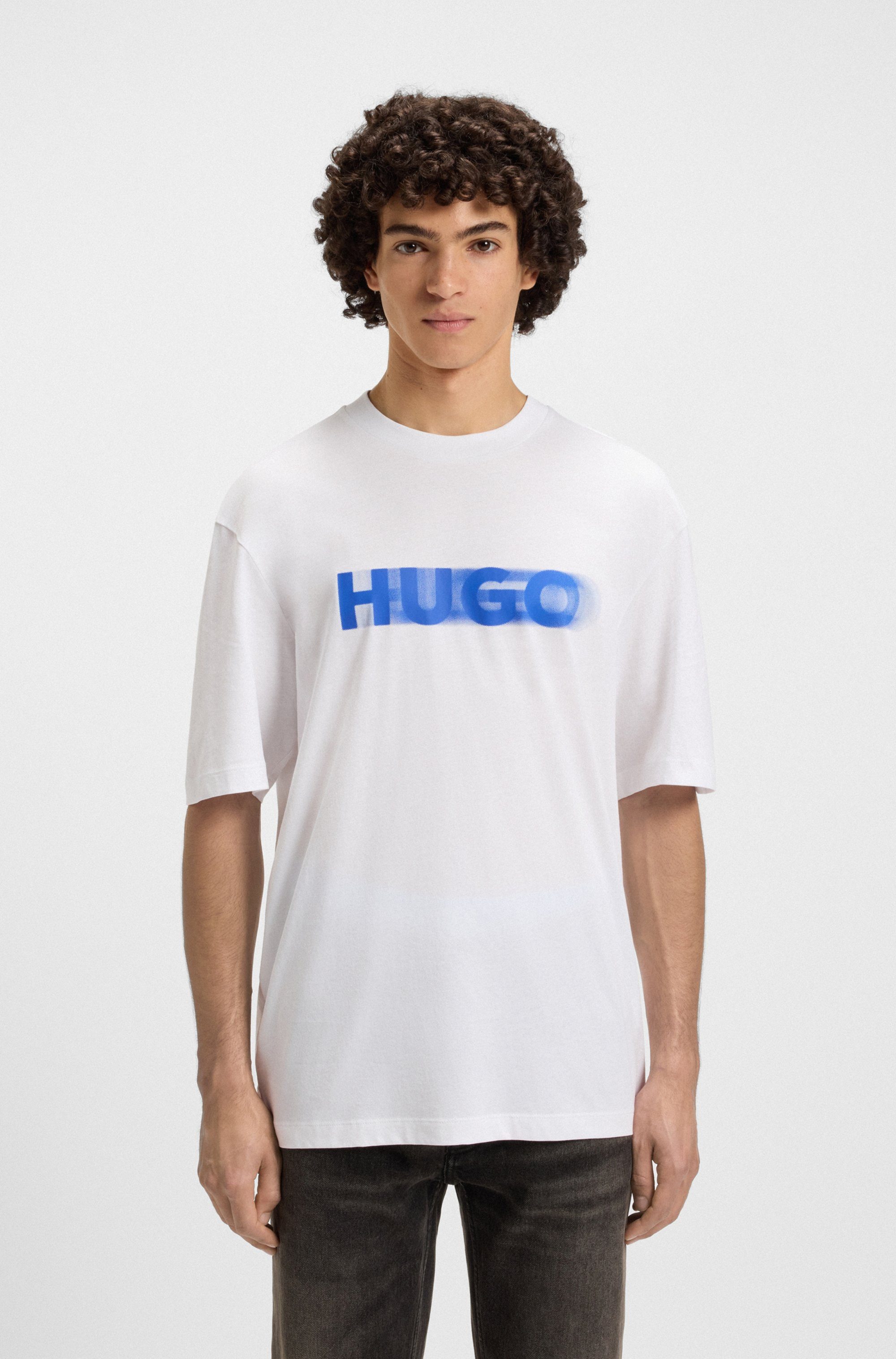 HUGO Blue T-Shirt Nalax mit Logo-Druck günstig online kaufen