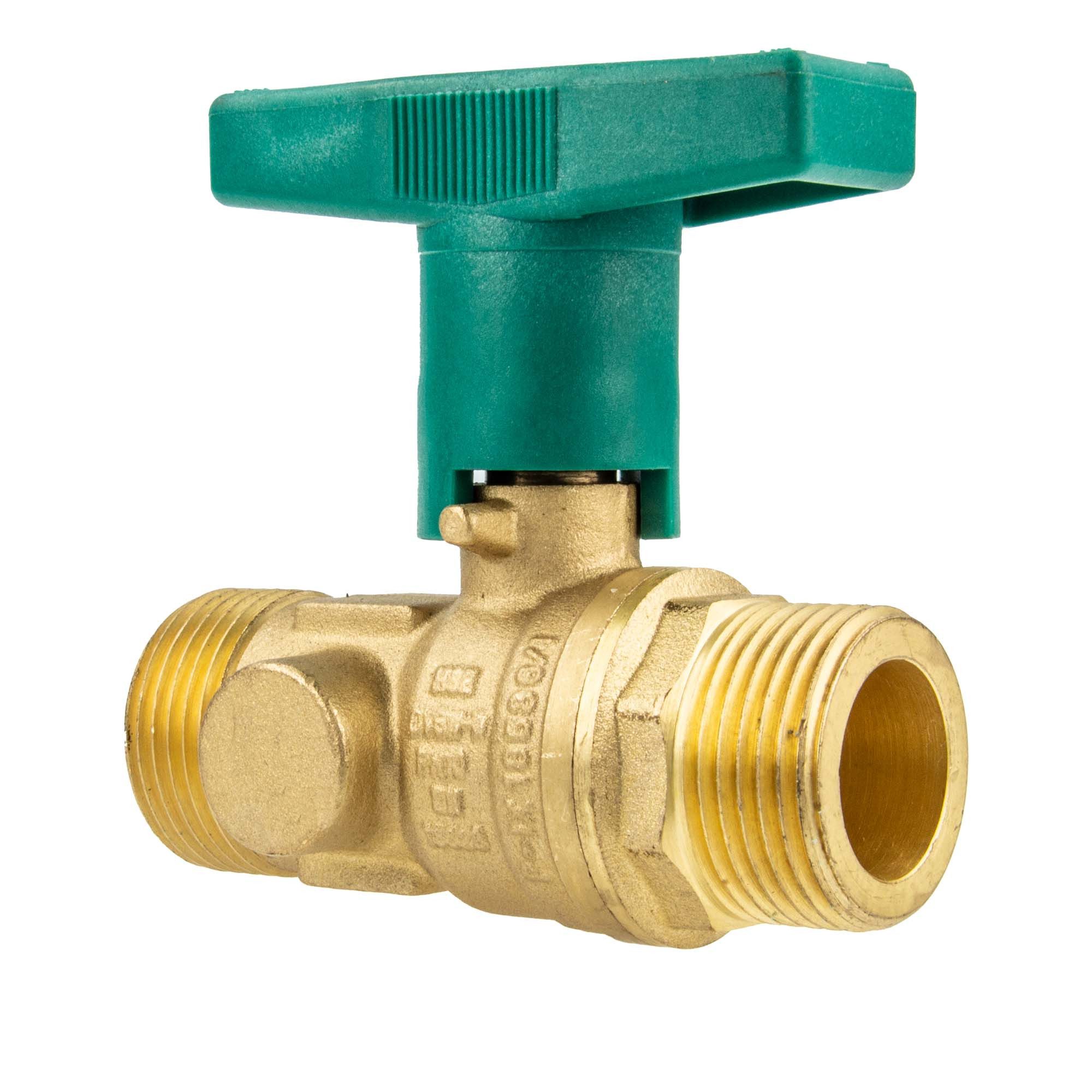 Hermann Schmidt Kugelhahn UNIWATER Trinkwasser-Kugelhahn Typ 1443 mit ISO-T-Griff beidseitig AG, Zulassungen: DVGW für Trinkwasser