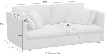 FLEXLUX 2,5-Sitzer Lovane, Weich & anschmiegsam, große Sitztiefe auf Kaltschaum, Dekokissen inkl.