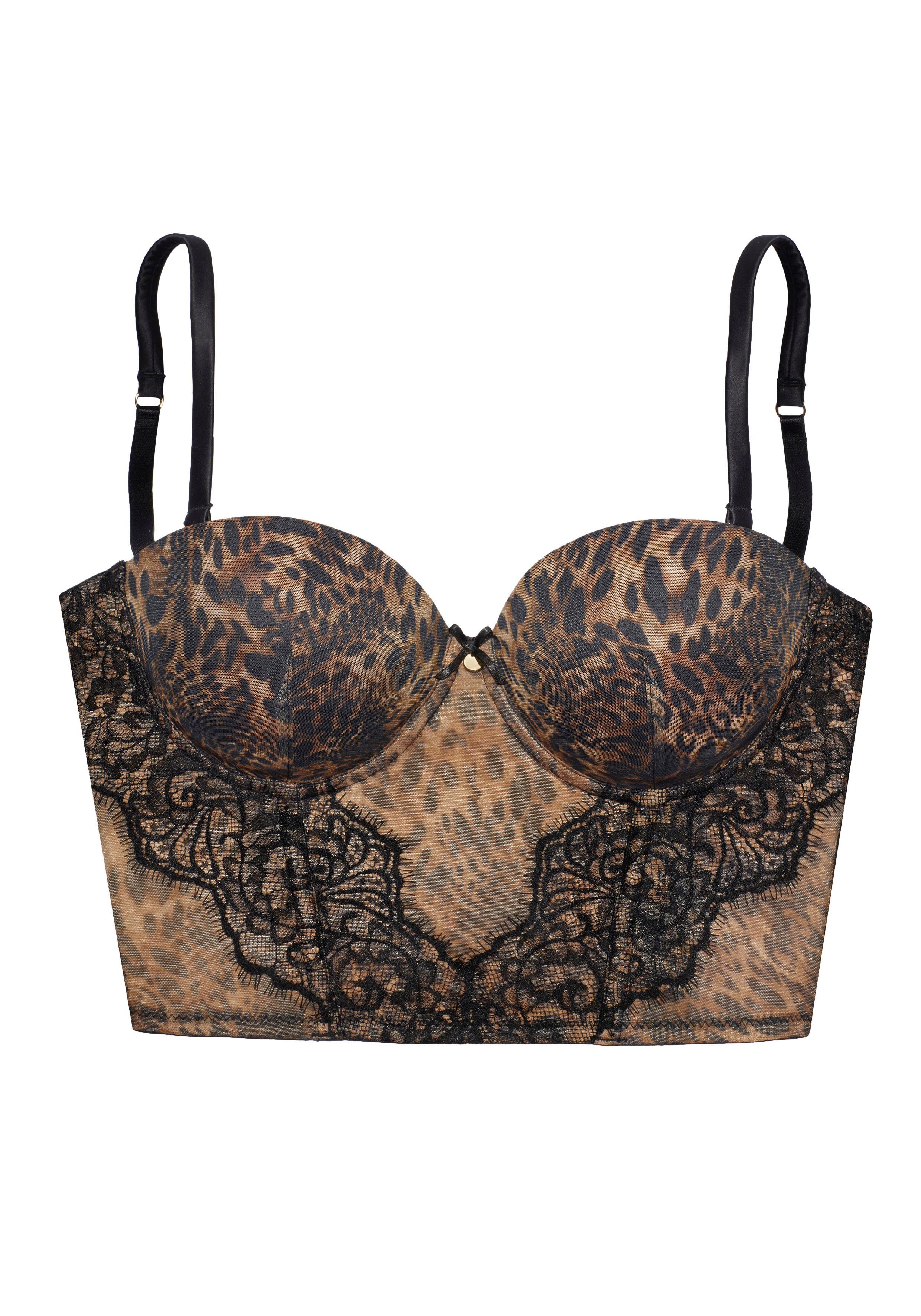 LASCANA Corsage aus Soft-Mesh und feiner Spitze, mit abnehmbaren Trägern, sexy Dessous – Bild 2 von 5