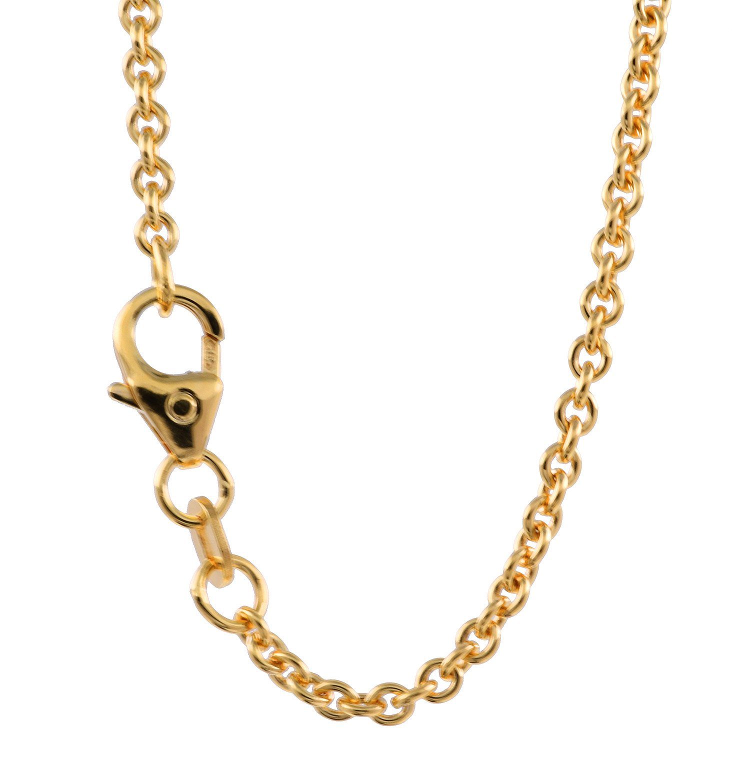 Herren Schmuck HOPLO Goldkette 2,0 mm 42 cm 750 - 18 Karat Gold Halskette Ankerkette rund massiv Gold hochwertige Goldkette 5,9 