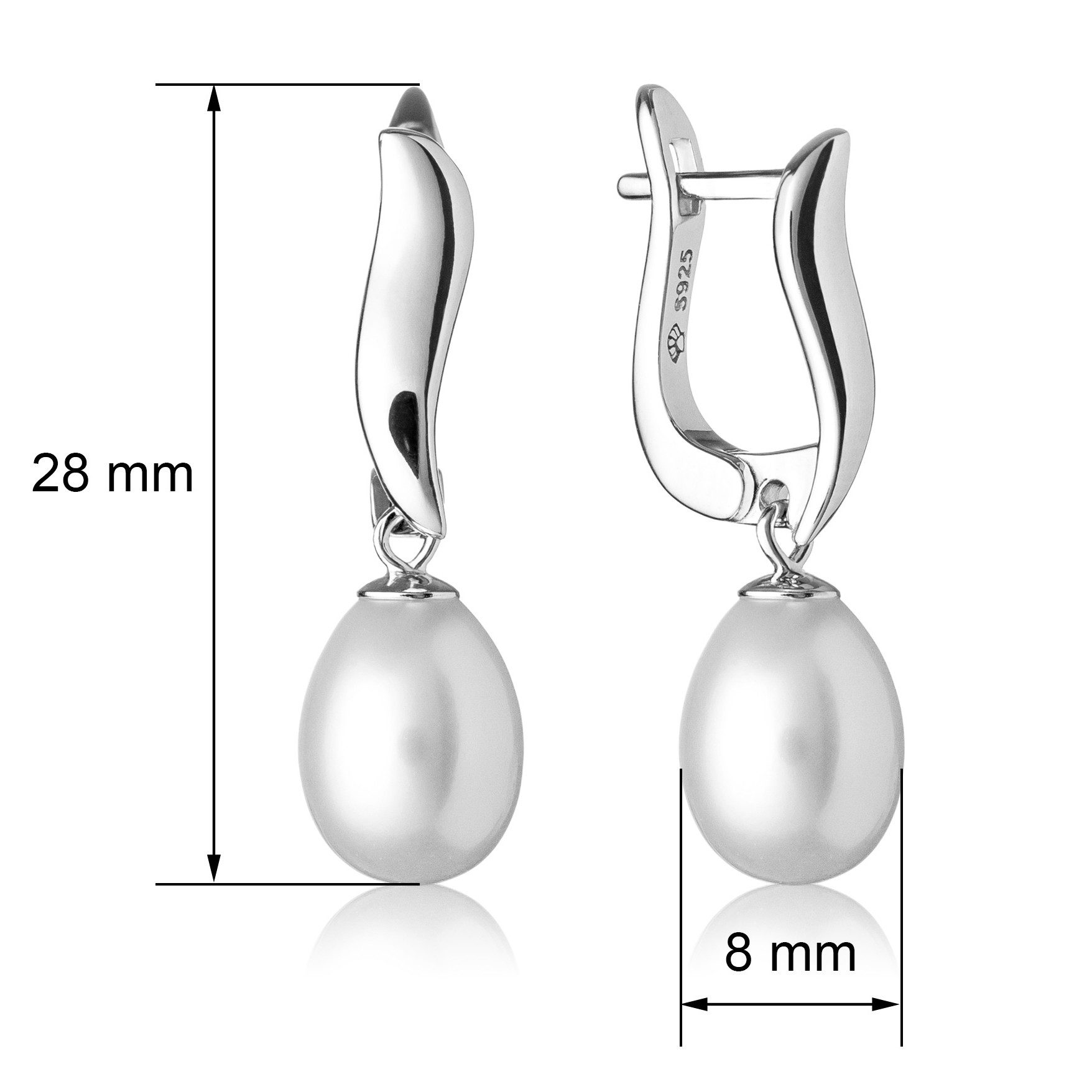 Gaura Pearls, Estland Perlenohrringe 925 Sterling Silber Ohrhänger Geschenk für Damen Freundin