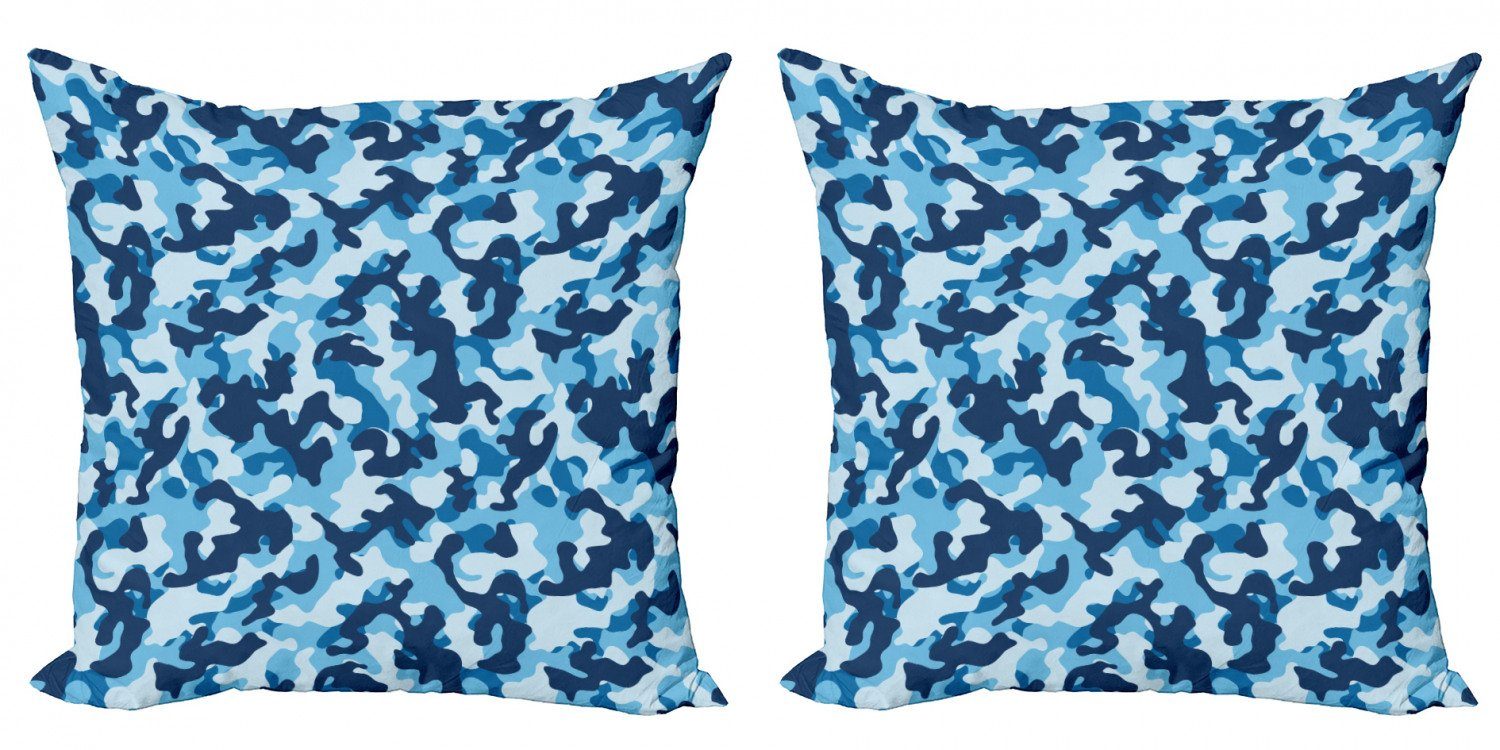 tonte Kissenbezüge Doppelseitiger Modern Stück), (2 Abakuhaus Tarnen Digitaldruck, Accent Entwurf Blau
