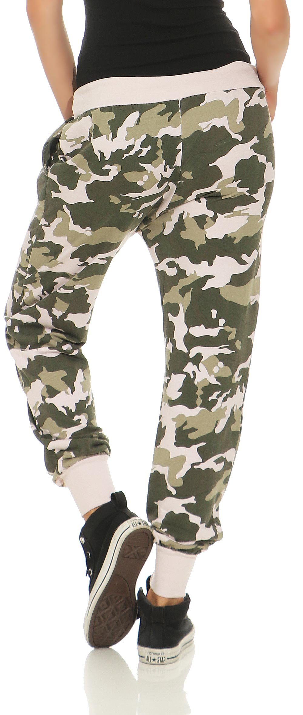 malito more than fashion Jogginghose Malito Damen Sweathose im Camouflage Look, Baggy zum Tanzen, Jogging Sweathose im Camouflage Look