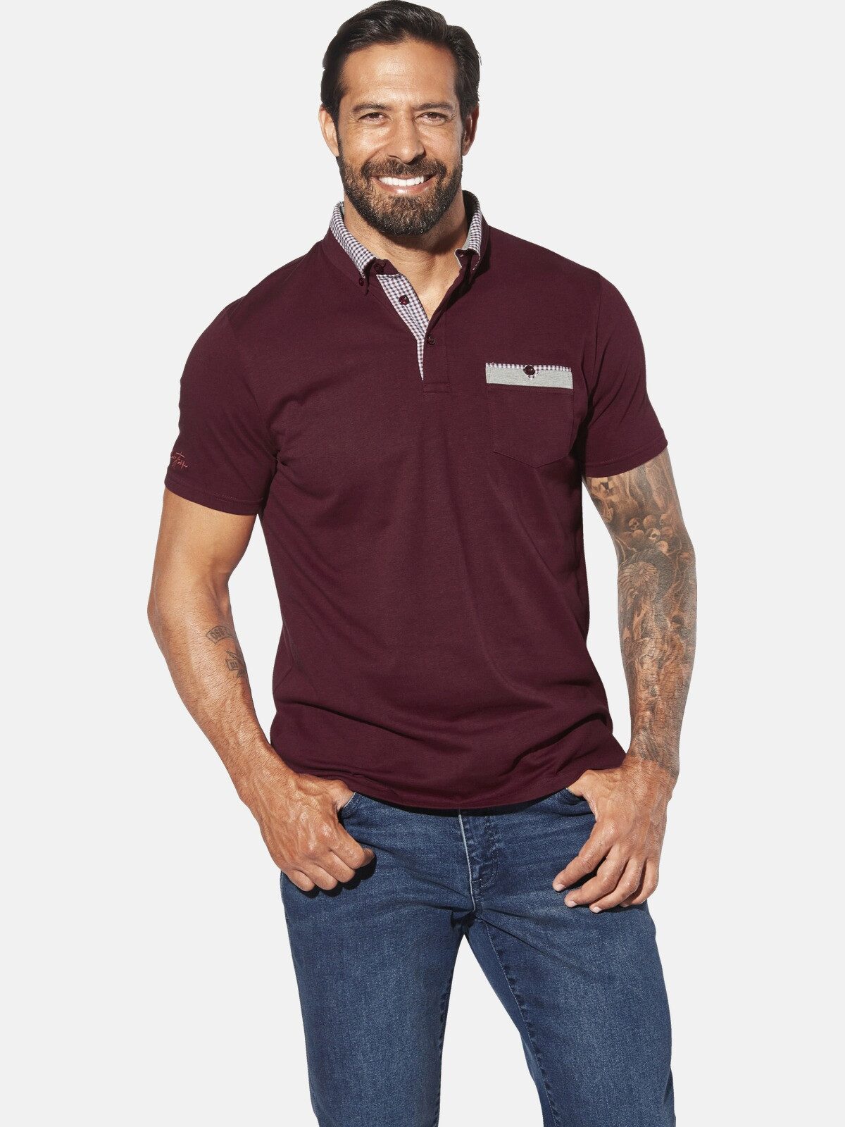 Jan Vanderstorm Poloshirt LARSGAARD mit Kontrastdetails günstig online kaufen