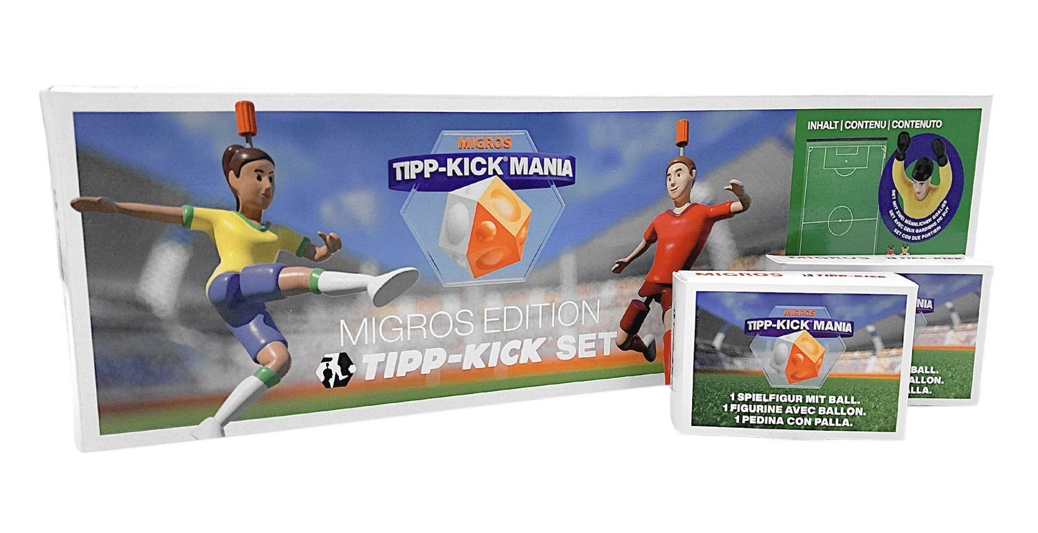 BURI Tischfußballspiel Tipp-Kick Mania Spieleset Migros Tischfußball Kicker Spieler Spieleset