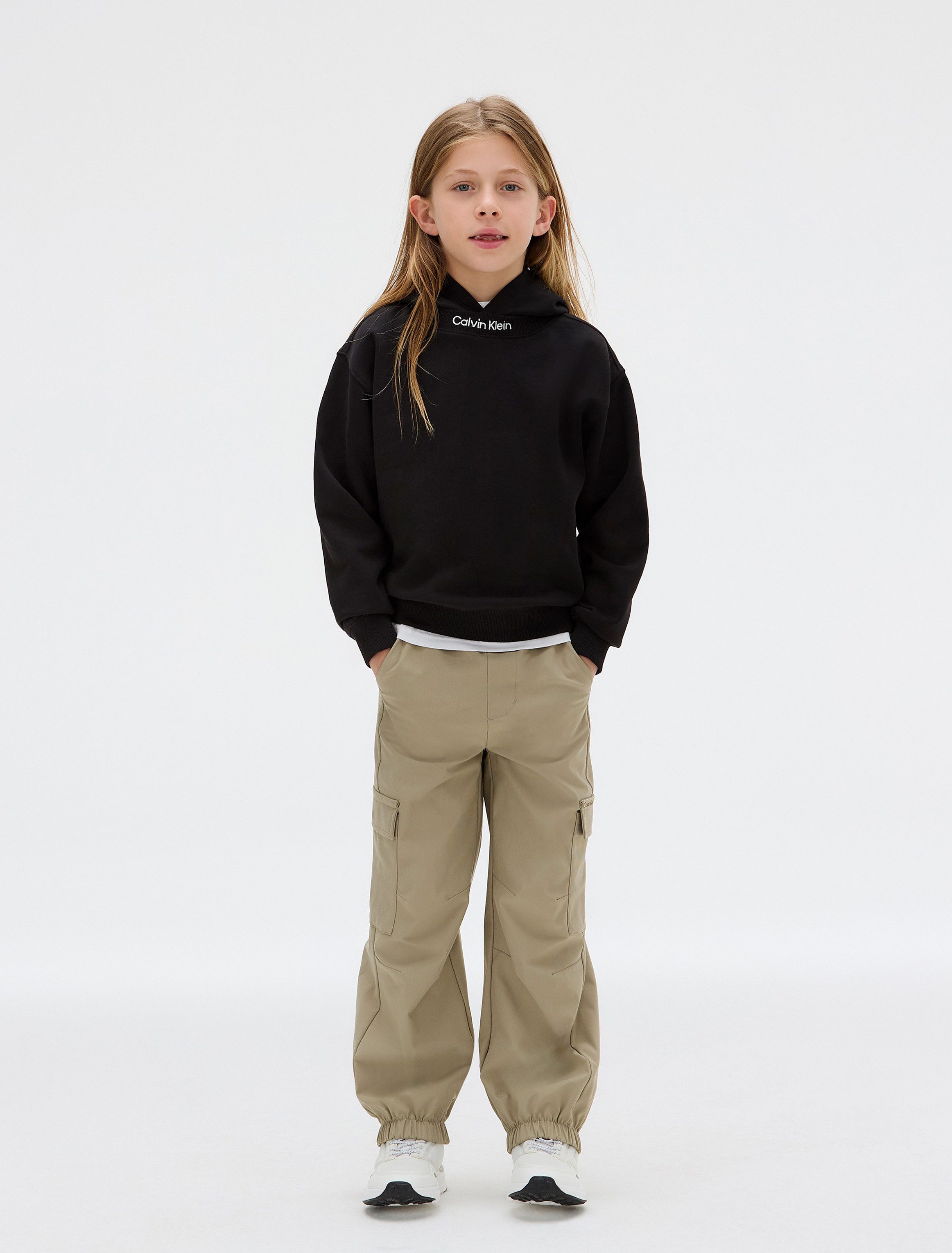 Calvin Klein Jeans Kapuzensweatshirt NECK EMBRO LOGO TERRY HOODIE für Kinder bis 16 Jahre, Logo-schriftzug