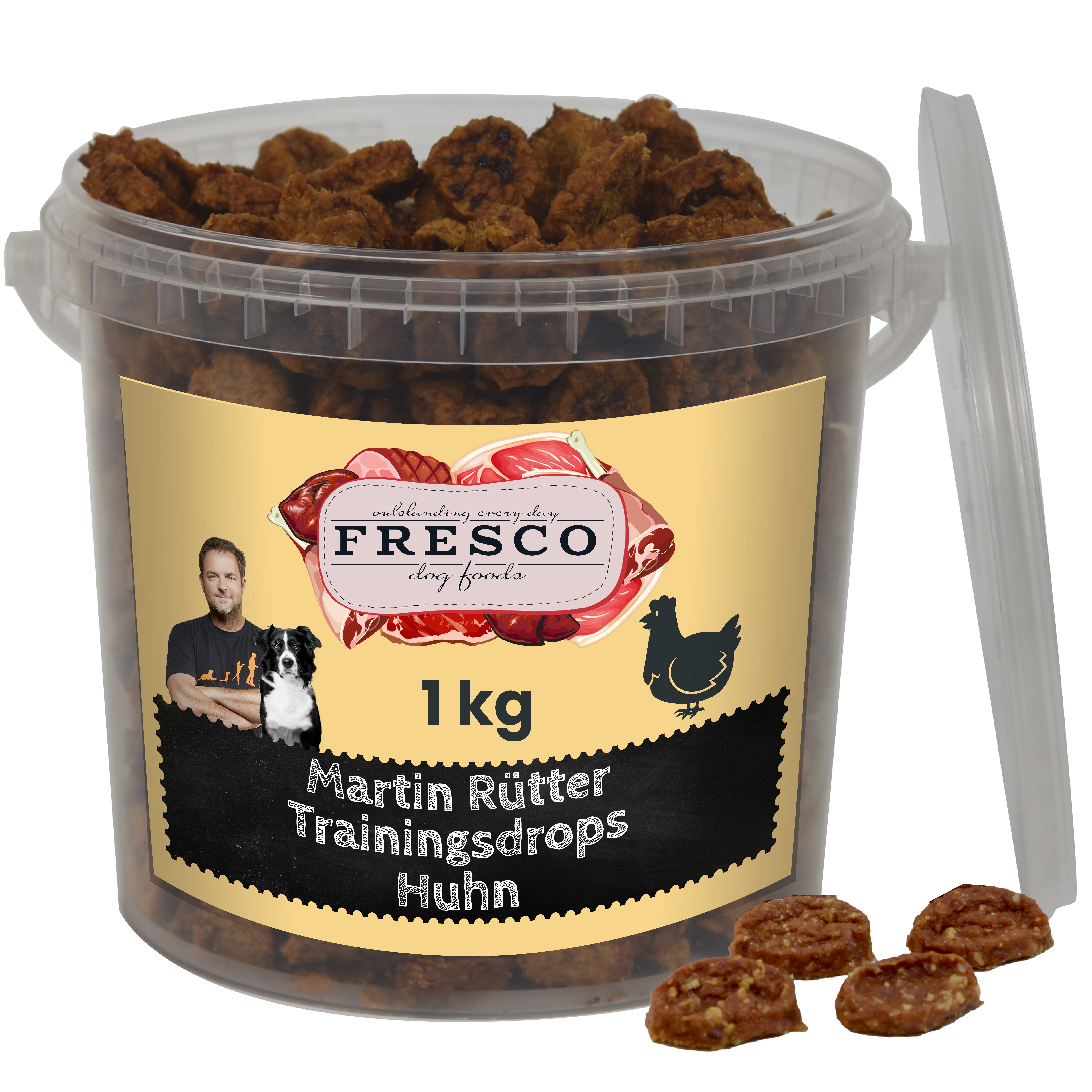 Fresco Dog Martin Rütter Trainingsdrops 1kg Hundeleckerli Huhn, Snack für: Hunde, Getreidefrei, zuckerfrei, hoher Fleischanteil