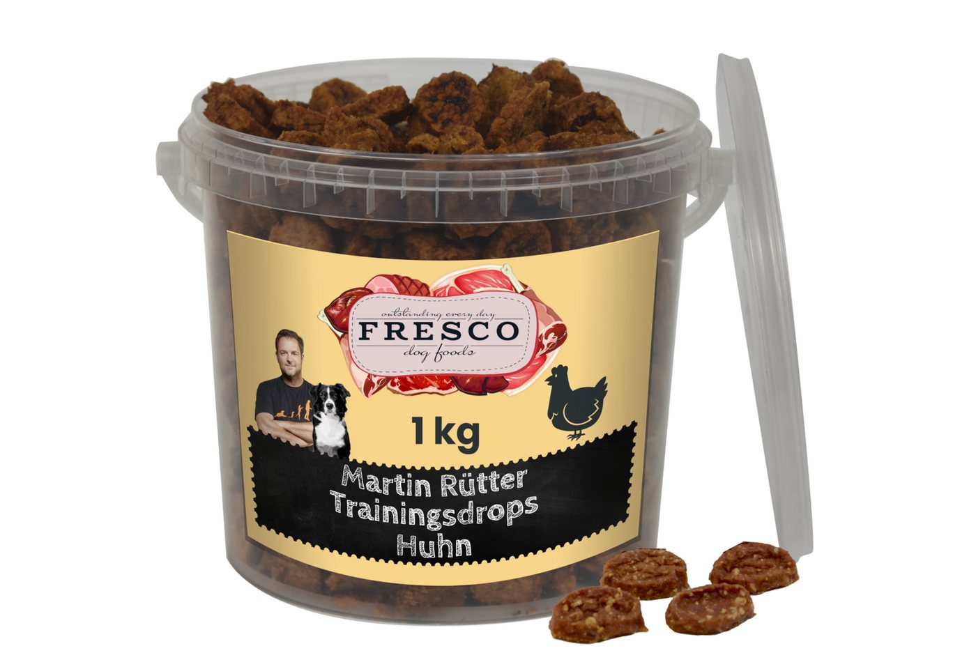Fresco Dog Martin Rütter Trainingsdrops 1kg Hundeleckerli Huhn, Snack für: Hunde, Getreidefrei, zuckerfrei, hoher Fleischanteil