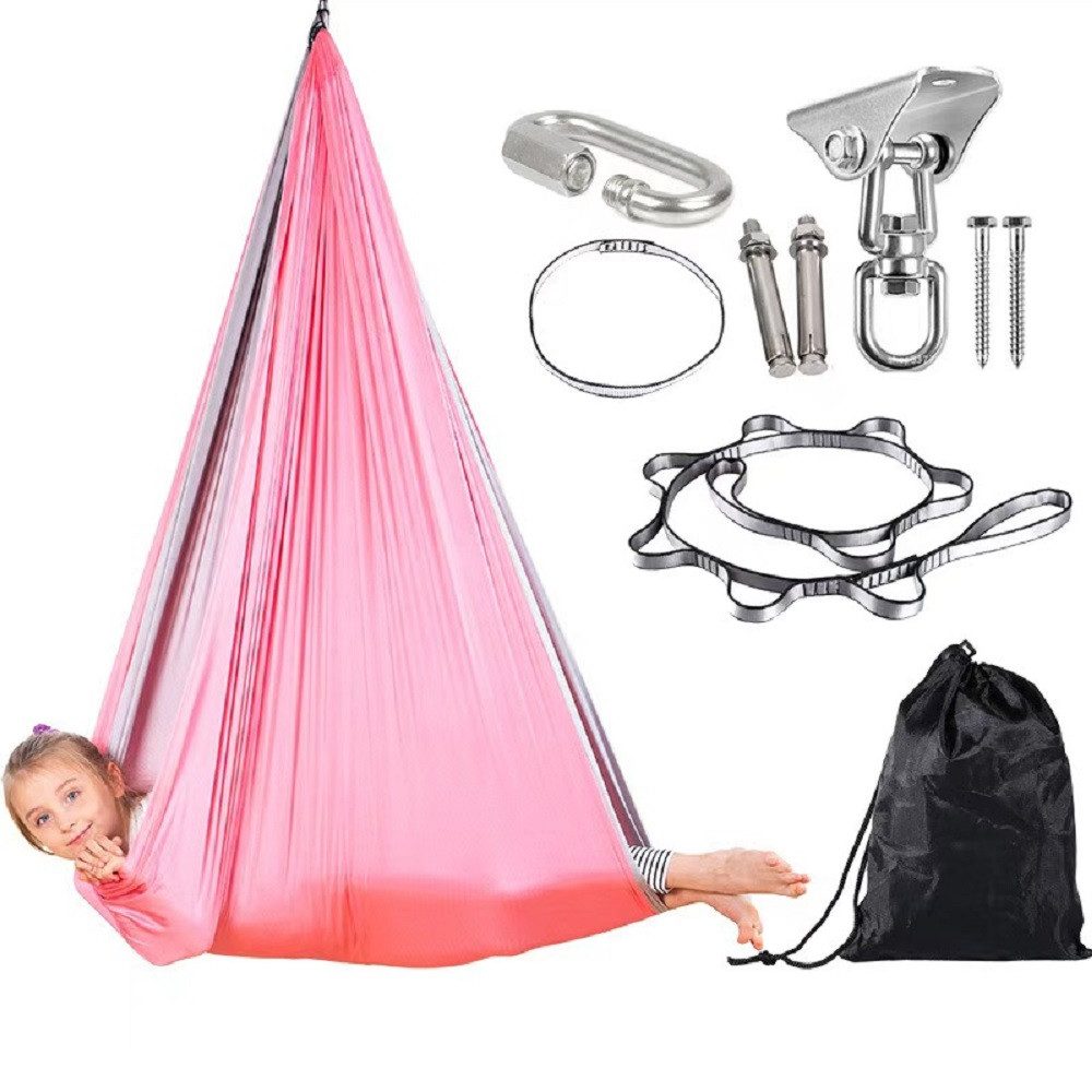 feinlux Hängematte Sensorische Schaukel für Kinder mit 360° drehbarem Aufhänger (Packung, Indoor-Therapieschaukel), für Autismus, ADHS und sensorische Verarbeitungsstörungen bei Kindern