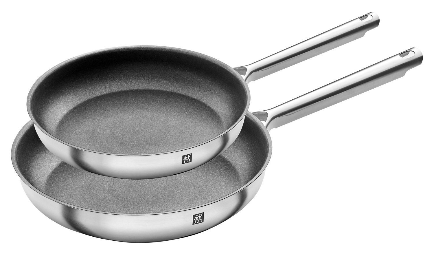 Zwilling Bratpfanne Pfannenset 2-tlg. TRUE FLOW, Grau, Edelstahl, Edelstahl 18/10