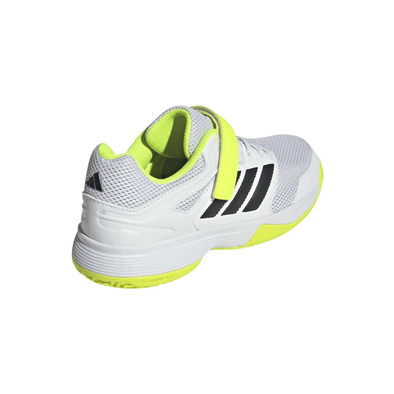 adidas Performance Hallen-Indoorschuhe Speedcourt Velcro weiss/lime Kinder Badmintonschuh – Bild 3 von 5