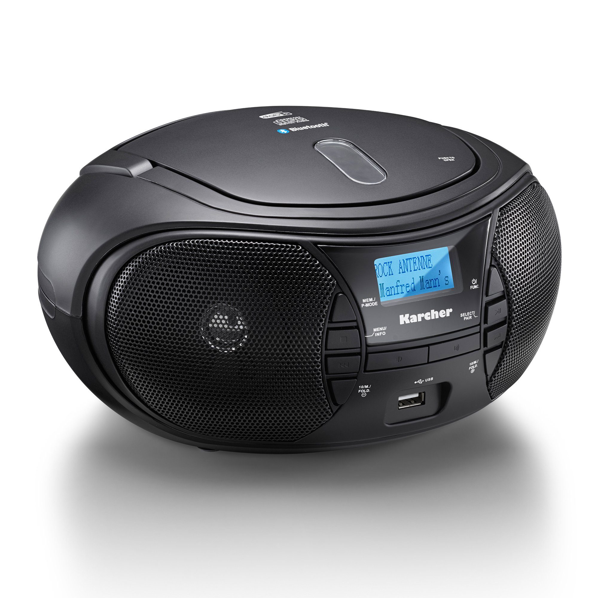 Netzbetrieb) Bluetooth, Karcher / mit CD-Player Boombox RR DAB+ (tragbarer 5028D Batterie- Radio,