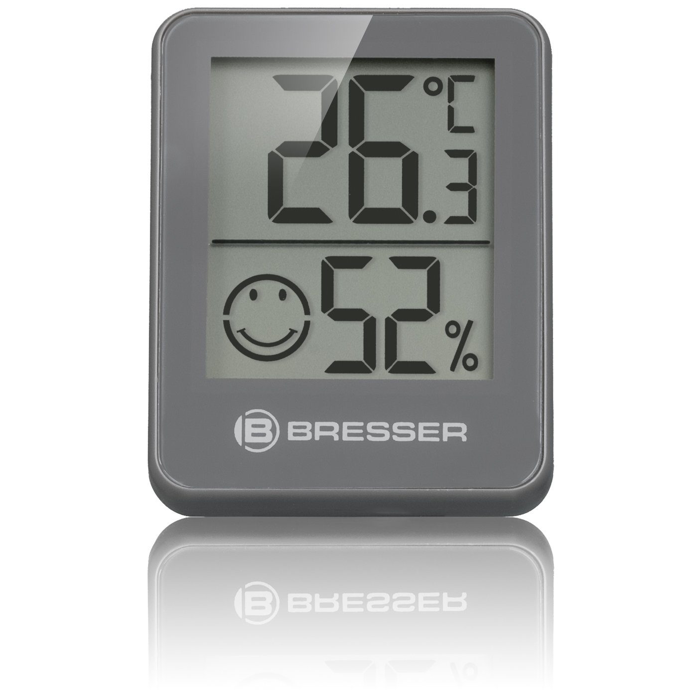 BRESSER Hygrometer Temeo Hygro / Set grau Temperaturmessgerät Indikator 3er Thermometer