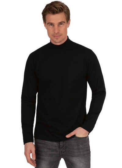 Trigema Longsleeve TRIGEMA Langarm Shirt mit Stehkragen (1-tlg)