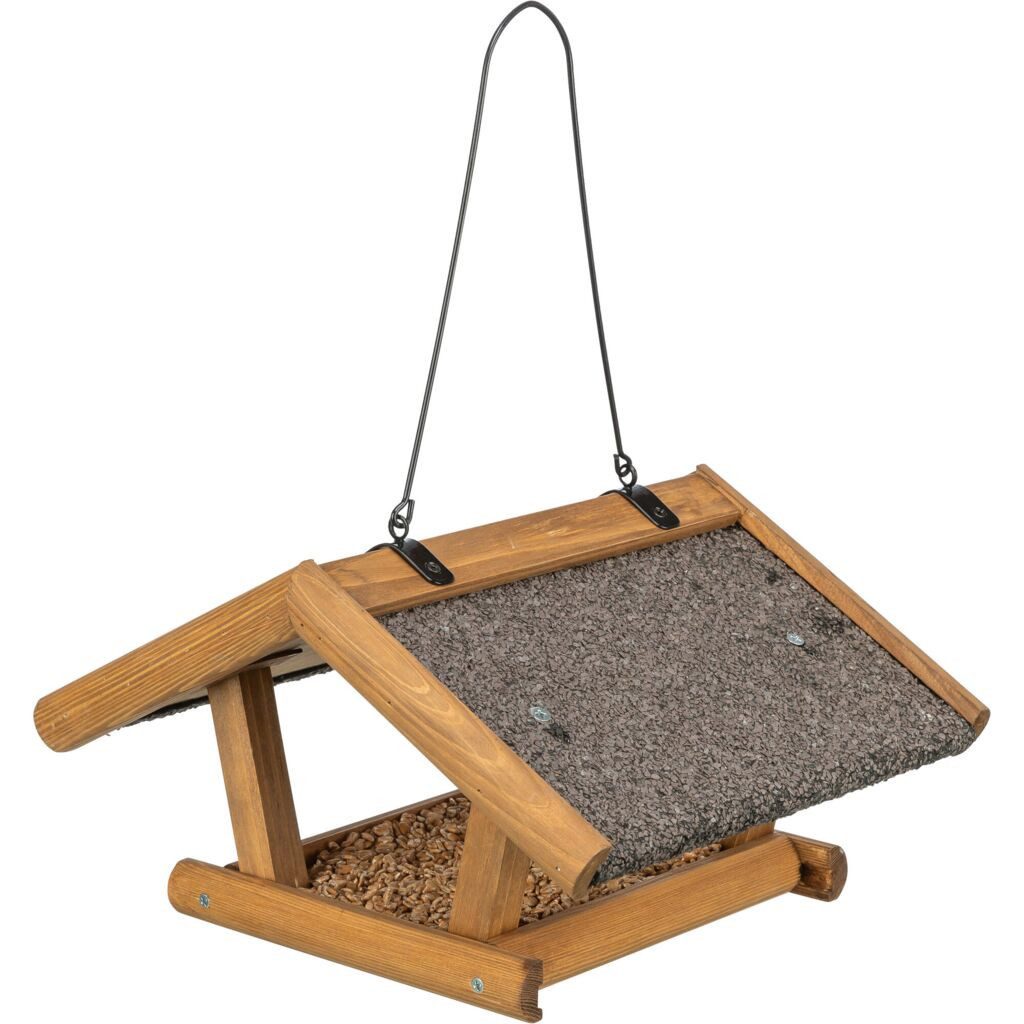 TRIXIE Vogelhaus Vogelfutterhaus zum Aufhängen - braun - 30 × 18 × 28 cm