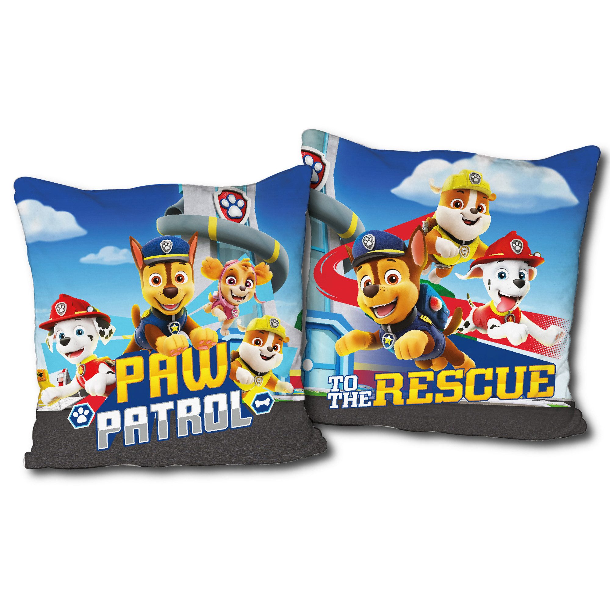 BERONAGE Dekokissen Paw Patrol Rescue 40 x 40 cm Kuschelkissen ideal für Kinderzimmer, passend zur Bettwäsche