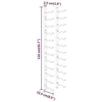 vidaXL Weinregal Wand-Weinregal für 24 Flaschen 2 Stk. Weiß Eisen, 1-tlg.