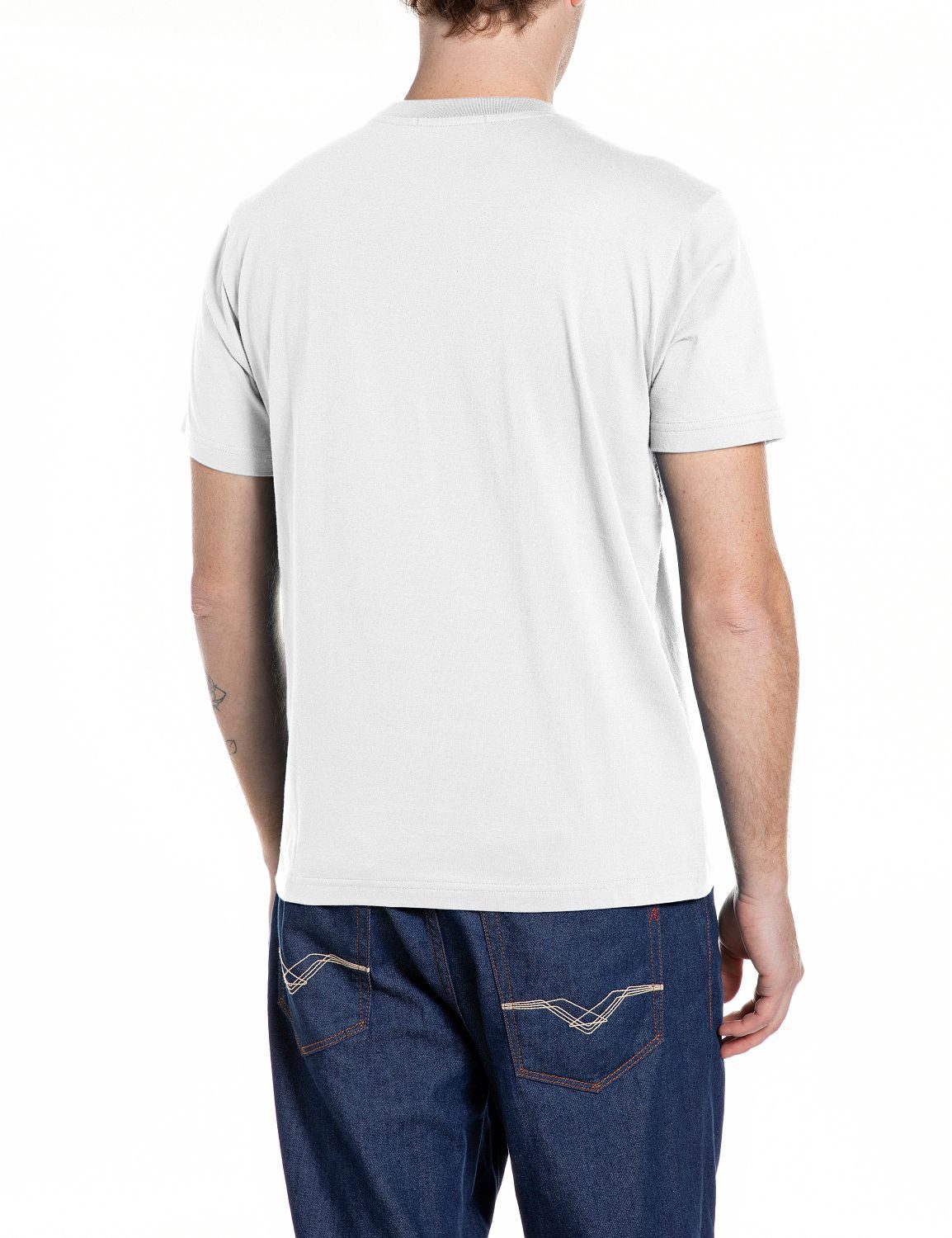 Replay T-Shirt mit Frontprint auf der Brust, Rundhals