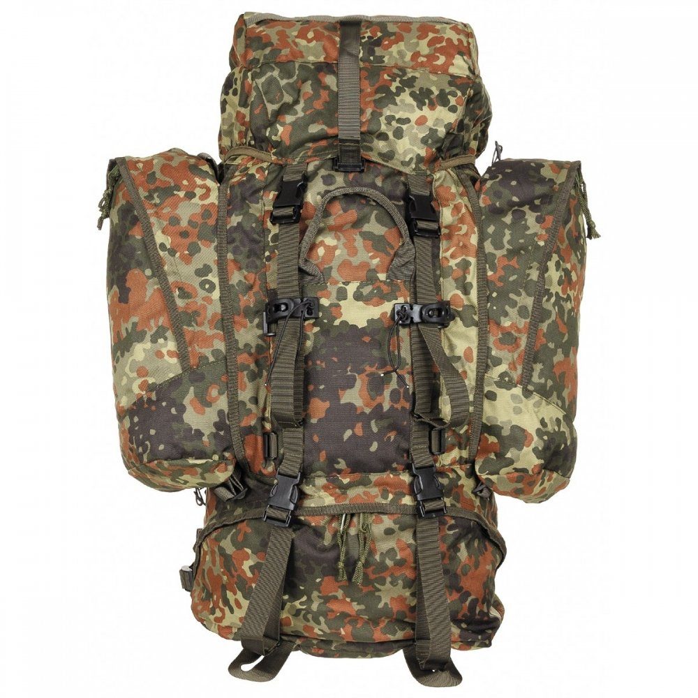 MFH Trekkingrucksack Rucksack,"Alpin110",flecktarn, 2 abnehmbare Seitentaschen, 2 abnehmbare Seitentaschen (Daypacks)