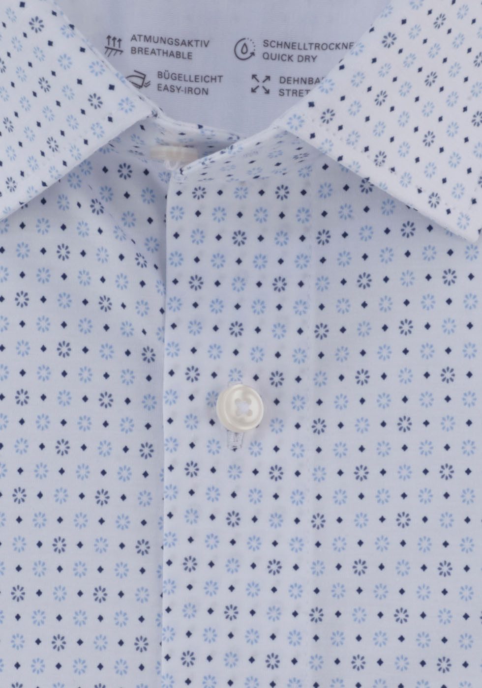 OLYMP Businesshemd 24/7 - Luxor modern fit - Jersey mit Blüten-Minimal-Dess günstig online kaufen