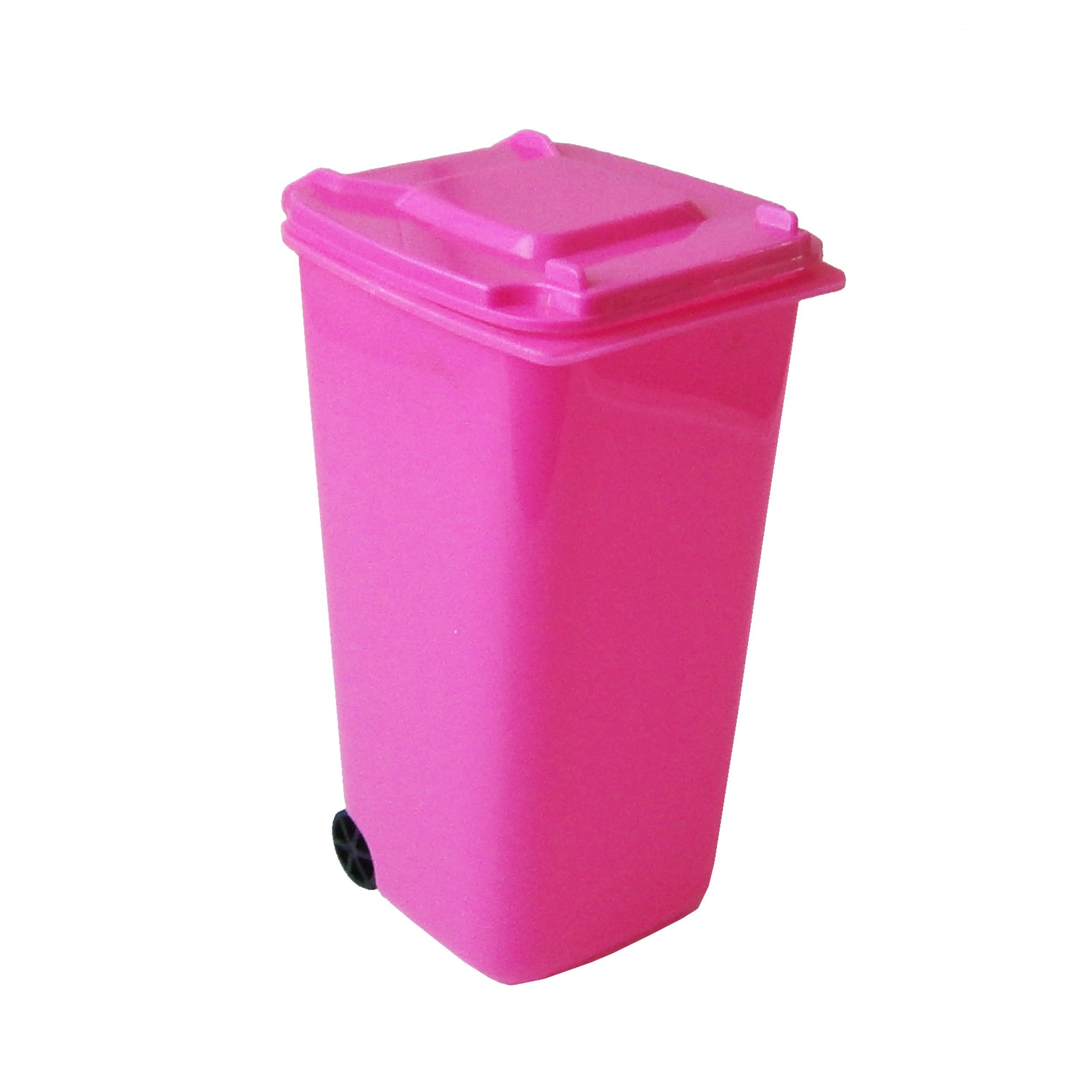 EDCO Mülleimer Mini MÜLLEIMER „Mülltonne“ mit Deckel Tischabfalleimer 31 (Pink), Hygieneeimer Kosmetikeimer Papierkorb Abfalleimer Abfallsammler