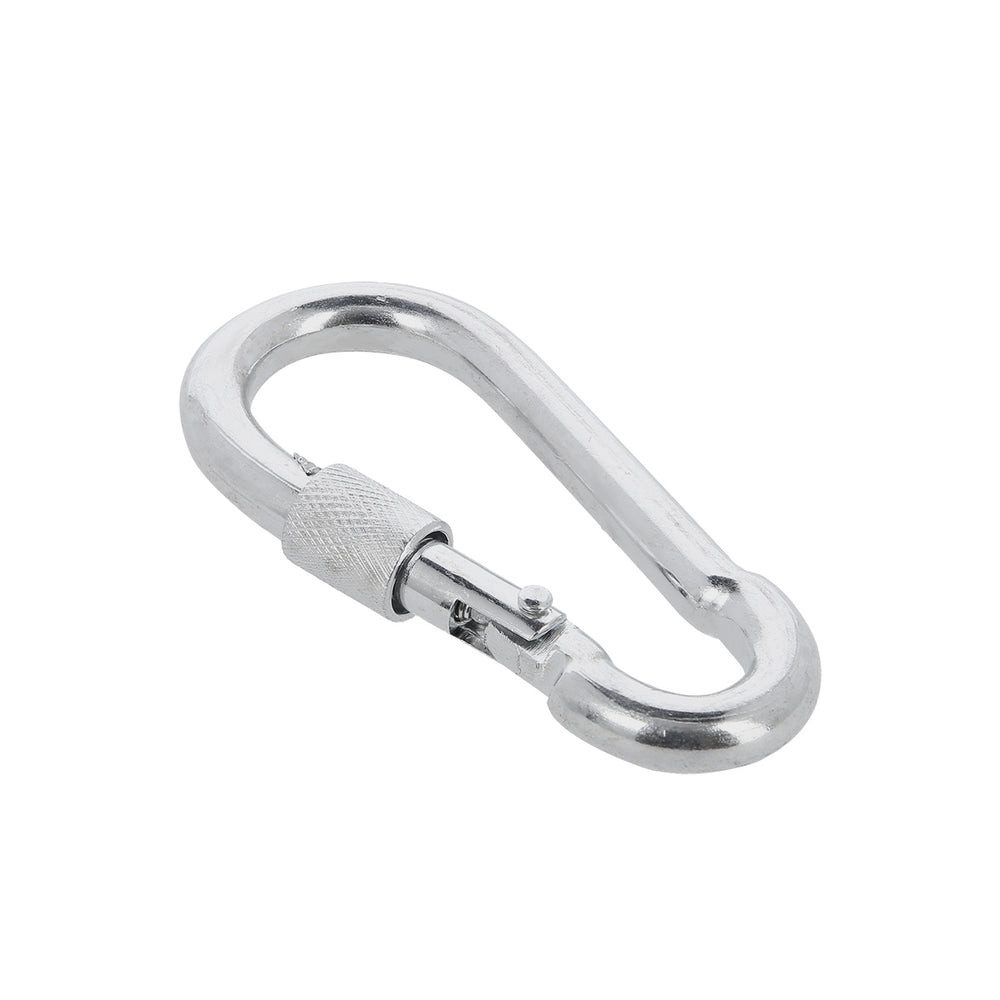 Nils Karabiner Karabinerhaken Schraubkarabiner Seilverbinder, (Spar-Set, 2 St., 8,9 x 4,3 cm robust), Twist-Lock-Verschluss, verzinkter Stahl, 500 kg