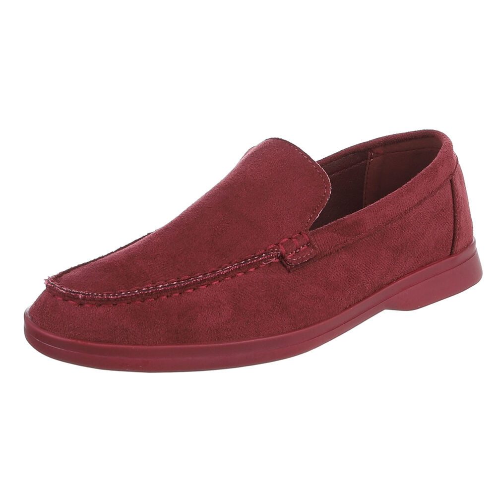 Ital-Design Bequemer Schlupfschuh für Damen mit stilvollem Design Slipper (90927406) Blockabsatz Mokassins in Weinrot
