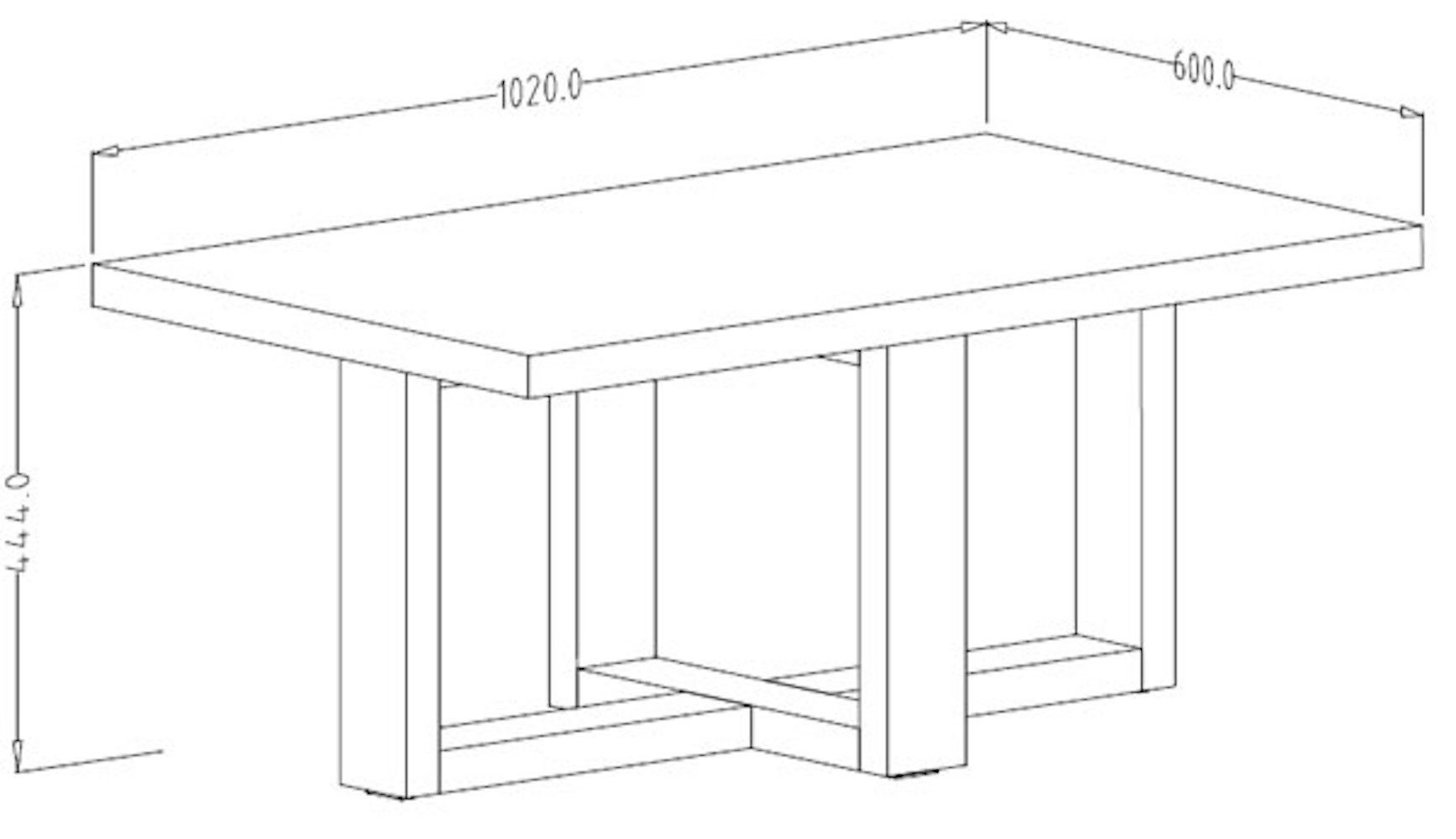 Couchtisch Eko, schwarz onyx 102x60x44cm Farbe wählbar Helvetia