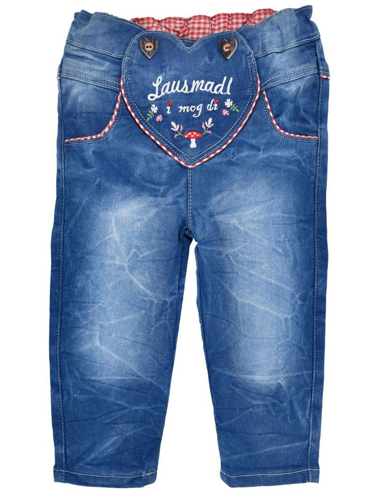 BONDI Trachtenlederhose BONDI Baby Mädchen Jeans 'Lausmadl' 86684, Blue d