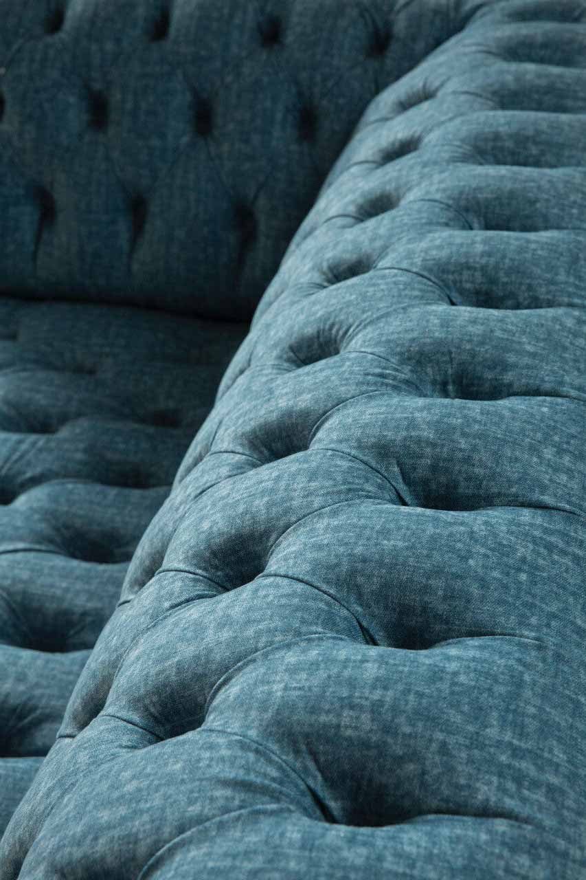 Klassisch Sofa Chesterfield-Sofa, 3 Textil Sitzer Wohnzimmer Sofas JVmoebel Design Chesterfield
