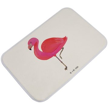 Badematte Flamingo Classic - Weiß - Geschenk, Tochter, Badteppich, Stolz, Badvo Mr. & Mrs. Panda, Höhe 1 mm, 100% Polyester, rechteckig, Einzigartiges Design