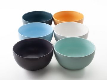 Hanseküche Müslischale Müslischalen Set (6x700 ml) – in 6 Pastellfarben, Keramik, (6er Set, 1-tlg), Modernes Design, Schöne Farben