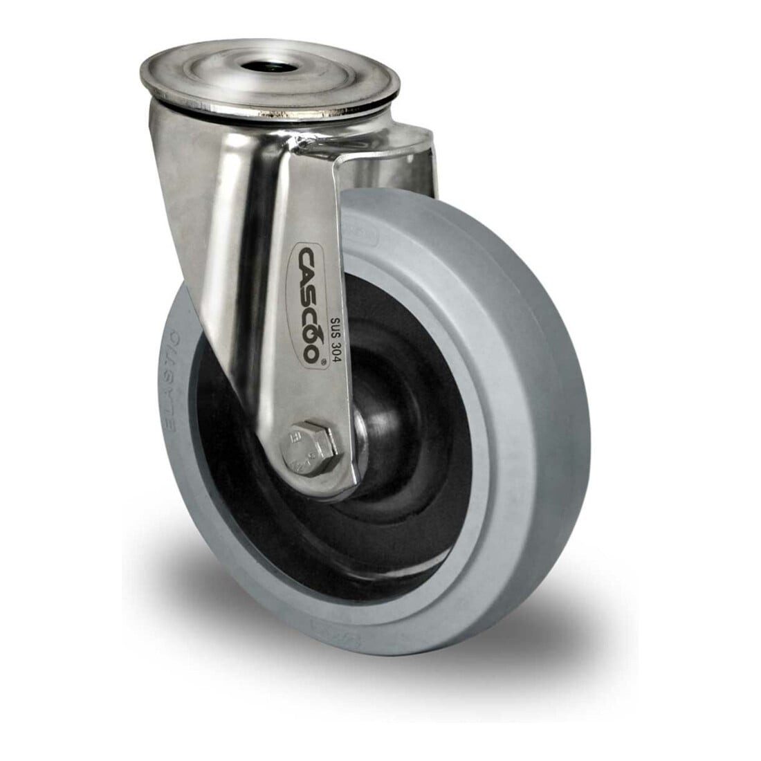 Contorion Lenkrolle CASCOO Rückenlochlenkrolle ø 160 mm Serie R4E2 Rollenlager Edelstahl
