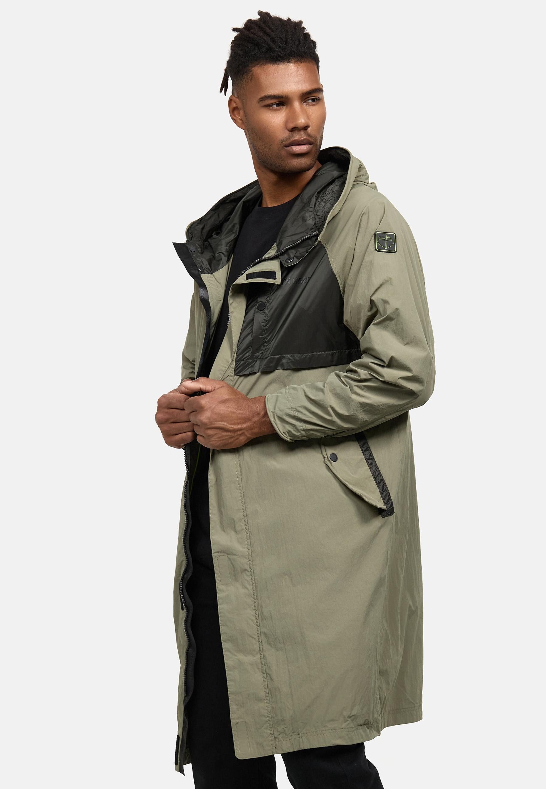 Stone Harbour Regenmantel Zafaar Lange Herren Regenjacke mit Kapuze