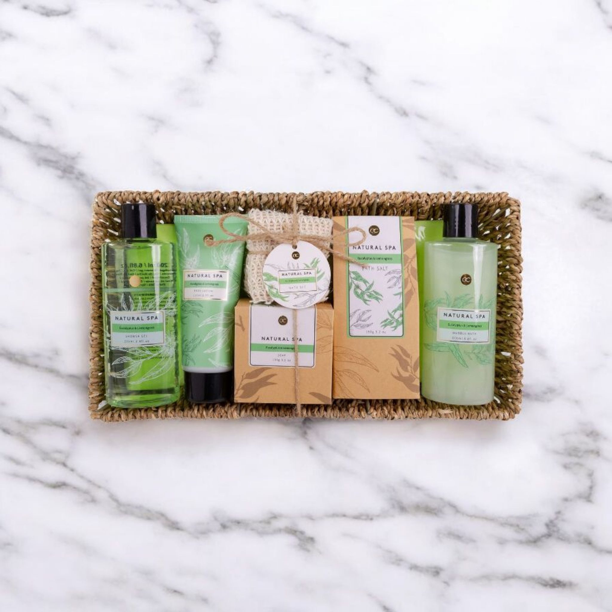 Pflege-Geschenkset Badeset NATURAL SPA in Seegraskorb