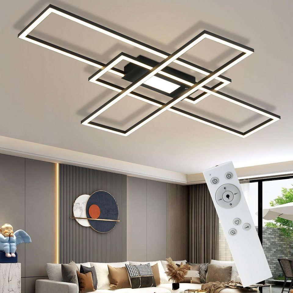 zmh led deckenleuchte wohnzimmer 50w 3 rahmen deckenlampe mit
