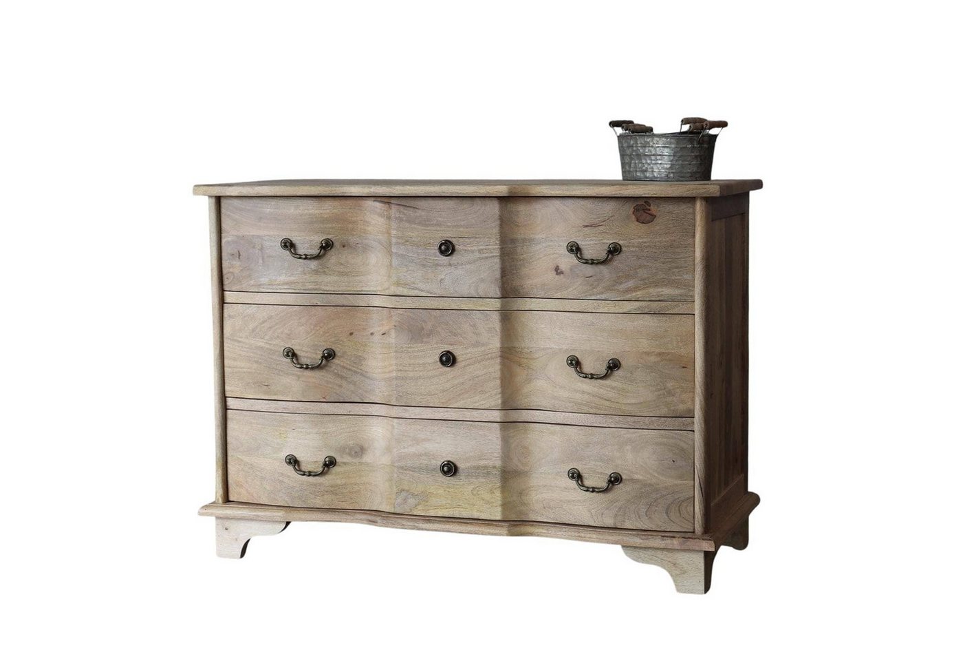 baario Kommode Kommode ARZANO braun massiv, Mangoholz Schubladenkommode Antik Design