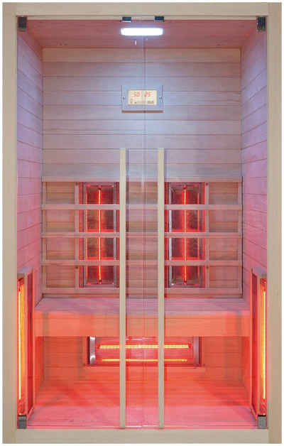 RORO Sauna & Spa Infrarotkabine ABN H102, BxTxH: 120 x 90,4 x 190 cm, 45 mm, Fronteinstieg, inkl Fußboden und Steuergerät