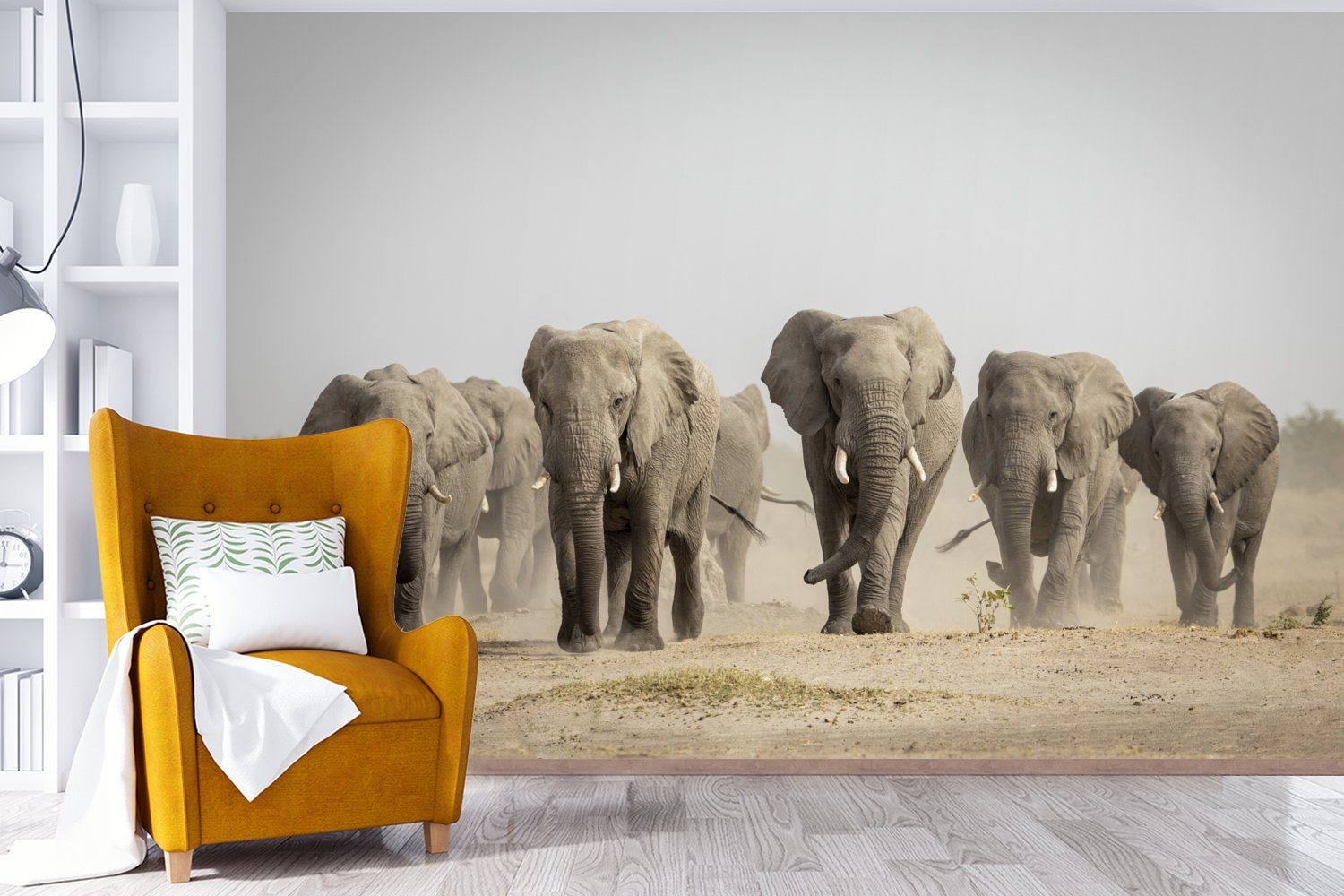 MuchoWow Wallpaper (6 Schlafzimmer, Elefant Stoff, Fototapete Vinyl Tapete St), Kinderzimmer, Afrikanisch bedruckt, - Matt, - Wohnzimmer, für