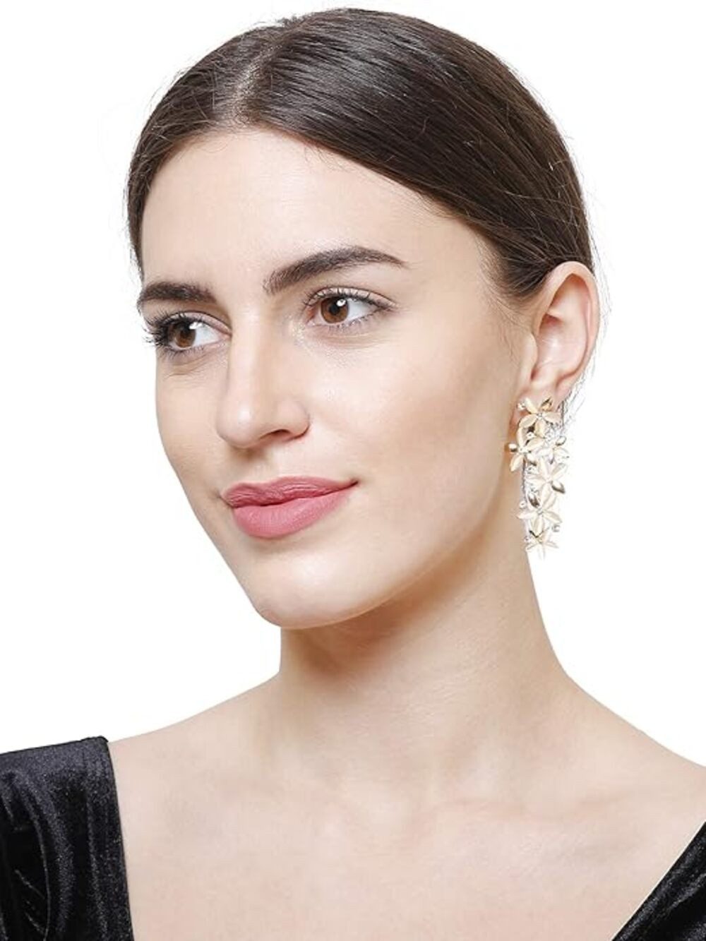 YouBella Ohrhänger-Set Mondstein-Kristall-Ohrringe Für Frauen & Mädchen (Inhalt der Packung: Paar Ohrringe x 1, Perfekt zum Verschenken bei Hochzeit & anderen besonderen Anlässen), Modischer Kunstschmuck