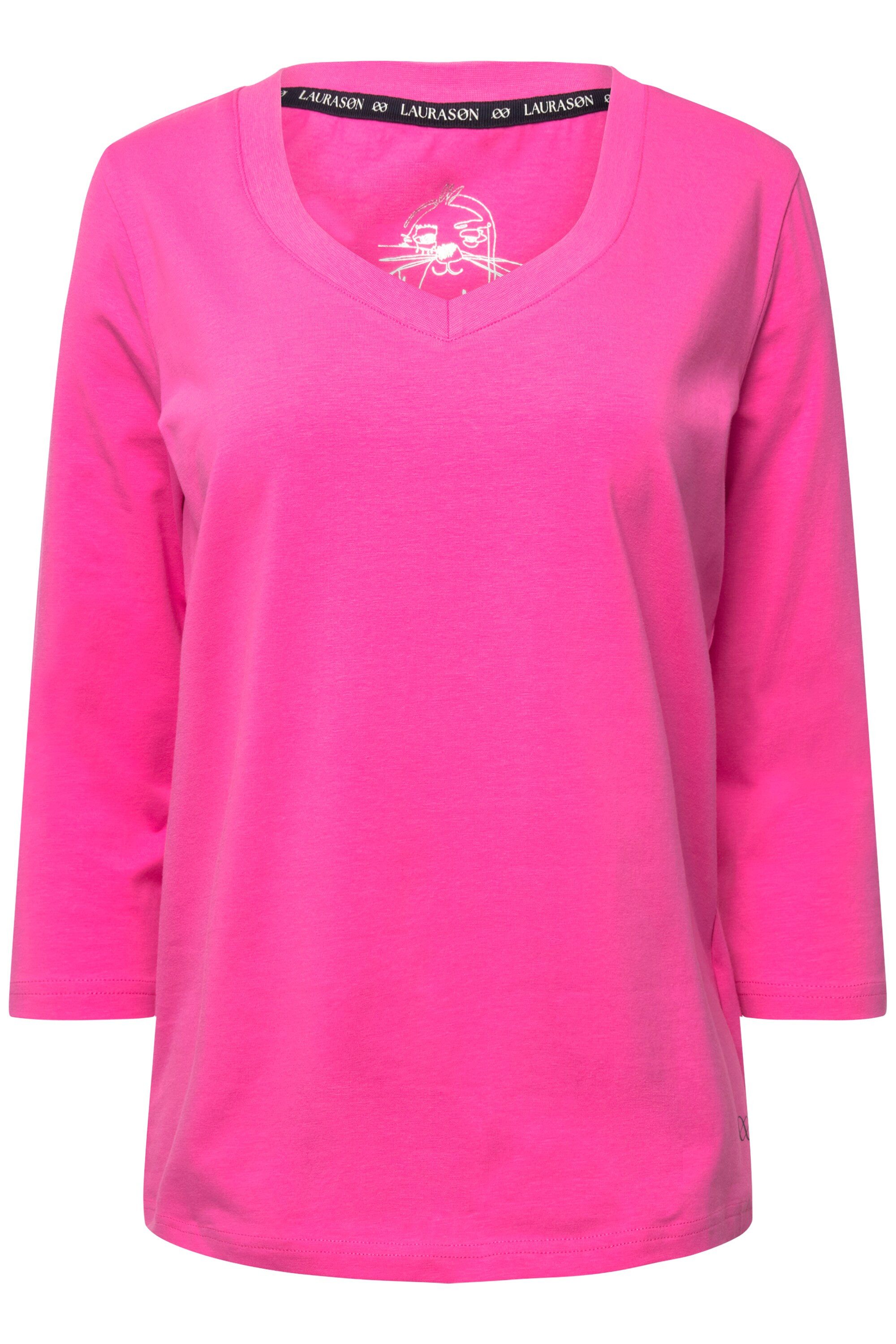 Laurasøn T-Shirt Basic-Shirt V-Ausschnitt 3/4-Arm günstig online kaufen