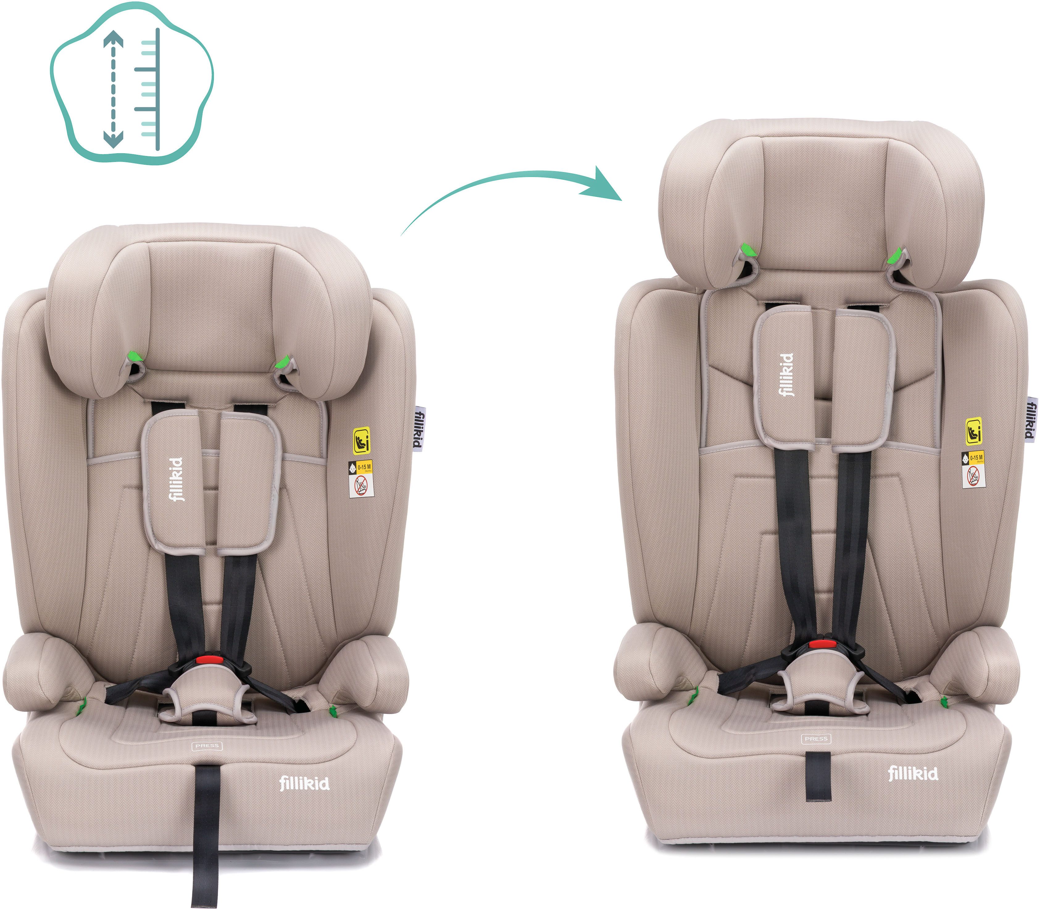 Fillikid Autokindersitz Olli, ab: 9 Monaten, ab: 76 cm, bis: 150 cm