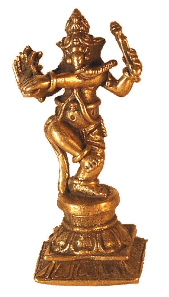 Saraswati Dekofigur Ganesha tanzend Messing 3,5cm