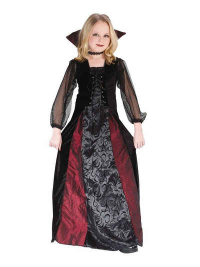 Fun World Kostüm Gothic Vampirin, Stilvolles Halloweenkleid für edle Vampirdamen