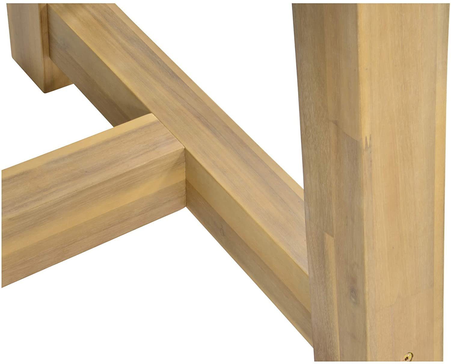 Lesli Living Gartentisch Gartentisch Esstisch Tafel 180x90x77 cm Akazie Holz Beton-Optik