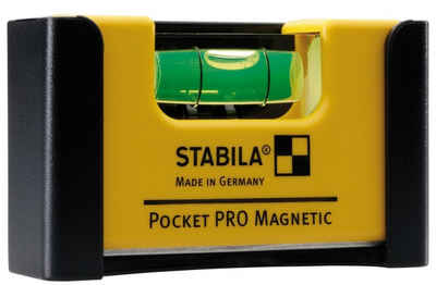 Stabila Wasserwaage Mini-Wasserwaage Pocket PRO Magnetic mit Gürtel-Cl